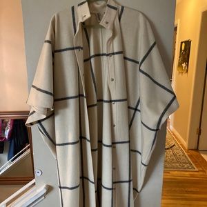 Marvelously Minimalist Vintage Vuokko Boiled Wool Cape, Labeled XS